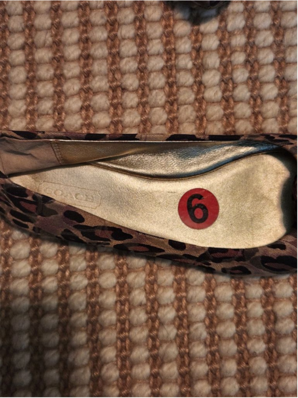 Women's Coach Mimsy Y2K Vintage Logo Casual Leopard Print Ballet Flats Size 6 - Picture 3 of 6